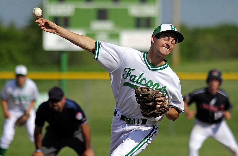 Blair Oaks pitcher Bryce Pritchett works to the plate during Wednesday afternoon's game against Southern Boone in Wardsville.