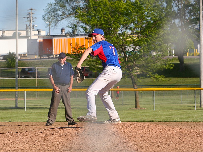 Releif pitcher, Jackson Trachsel, makes a pitch in the 9-3 win against Harrisburg on Thursday, April 30.