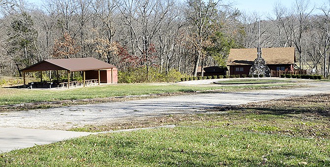 This Nov. 18, 2013, file photo shows a rock building and pavilion at Green Berry Acres, located on a bluff above the Moreau River in Jefferson City. The city's parks department is looking into possible purchase of the property, which served as a local Girl Scout camp in the past.