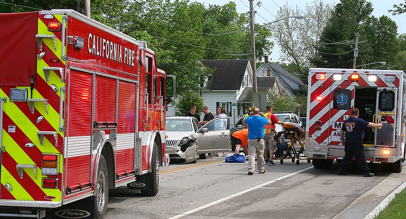 California police, fire and emergency response teams were quick to arrive on the scene at the accident on Friday, May 15.