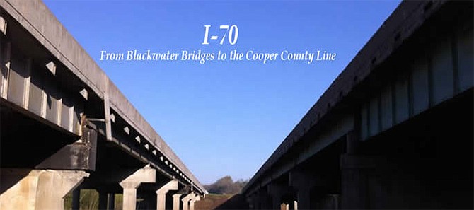 This image of the I-70 bridges over the Blackwater River in western Missouri graces the MoDOT information web page about construction along the highway.