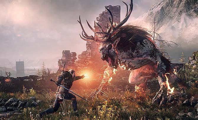 This photo provided by CD Projekt RED shows a scene from the video game, "The Witcher 3: Wild Hunt."