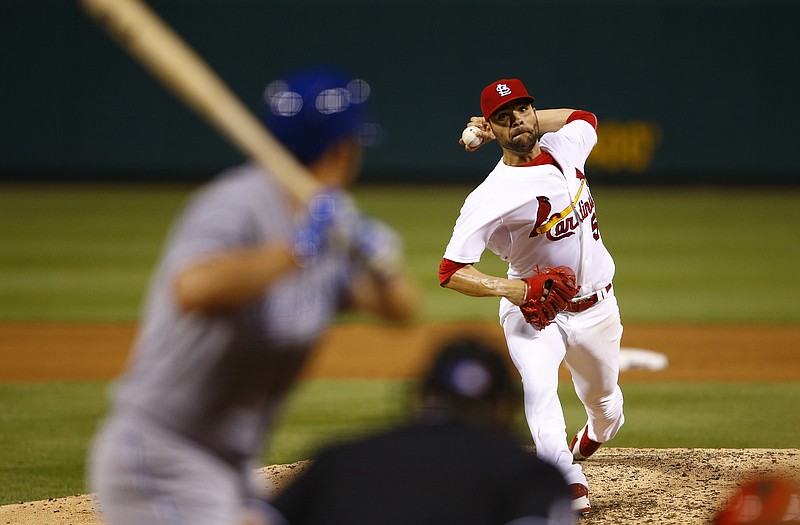Cardinals pitcher Jaime Garcia works to the plate during the sixth inning of Friday's game against the Royals in St. Louis.