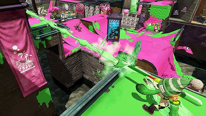 This photo provided by Nintendo of America shows a scene from the video game "Splatoon."