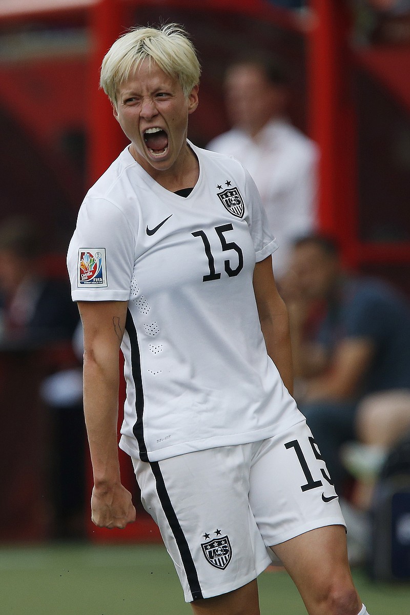 Megan Rapinoe of the U.S. celebrates after scoring a goal against Australia during a FIFA Women's World Cup match earlier this month in Winnipeg, Manitoba.