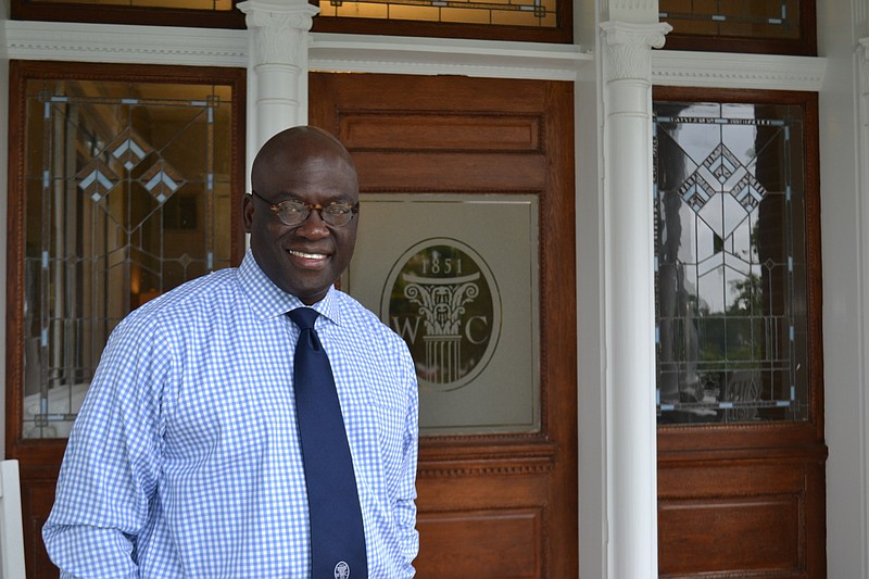 Benjamin Ola Akande met with faculty and staff members during his first day as president at Westminster College.