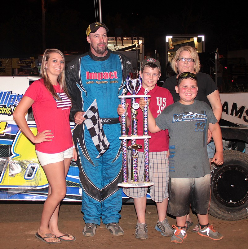John Clancy Jr. of California finished first in the Street Stocks Featured event on Sunday at Double-X Speedway.