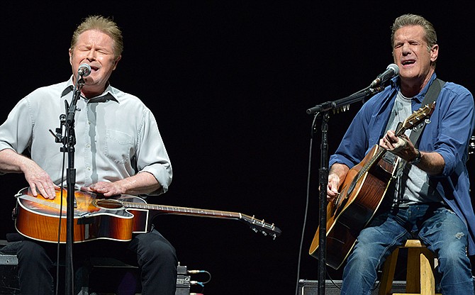 Don Henley, left, and Glenn Frey of the Eagles perform at the Forum in Los Angeles last year. A list of six Kennedy Center honorees were announced Wednesday, which includes "Star Wars" creator George Lucas, groundbreaking actresses Rita Moreno and Cicely Tyson, singer Carole King, rock band the Eagles and acclaimed music director Seiji Ozawa. 