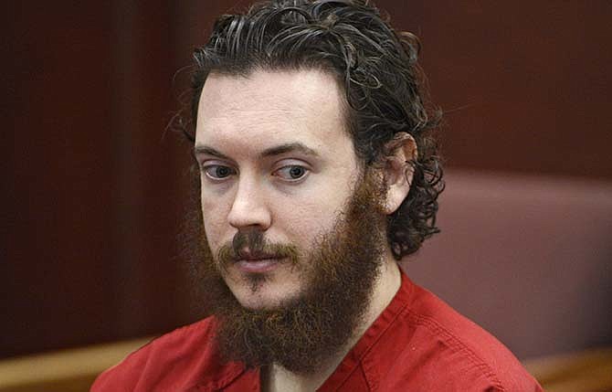 This June 4, 2013 file photo shows Aurora theater shooting suspect James Holmes in court in Centennial, Colo. On Thursday, July 16, 2015, a jury found Holmes guilty of murder in the methodically planned attack. 