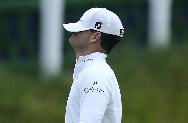 Zach Johnson reacts after winning a playoff following Monday's final round at the British Open at the Old Course in St. Andrews, Scotland.