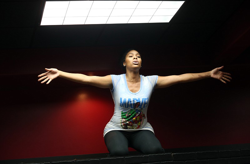 Ruth Ajuzie rehearses the role of Mimi for the production RENT in the The Little Theater on July 27. Mimi is a lead female character in RENT and is an exotic dancer and drug addict.