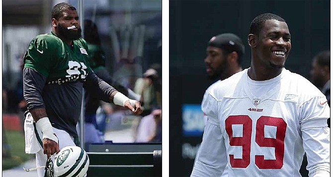 Former Missouri Tigers Sheldon Richardson (left) and Aldon Smith have had recent brushes with the law.