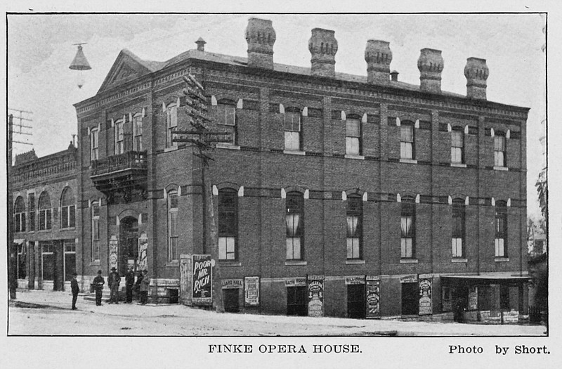The Finke Opera House is seen in about 1900.
