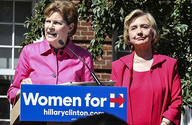 Democratic presidential candidate, Hillary Rodham Clinton, right, is endorsed by Sen. Jeanne Shaheen, D-N.H., left, during the kick-off event for New Hampshire Women for Hillary in Portsmouth, N.H., Saturday, Sept. 5, 2015.