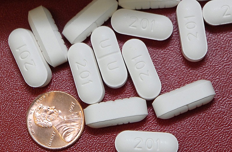 Hydrocodone tablets are shown in this DEA photo.