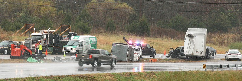 Seven vehicles were involved in an accident on I-70 outside of Kingdom City this morning at 9:15 a.m. Five were injured and two were announced dead at the scene. 