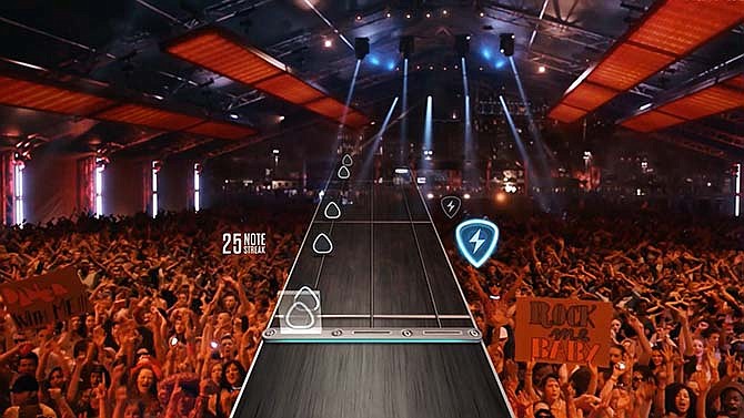 This video game image released by Activision shows a scene from "Guitar Hero Live."