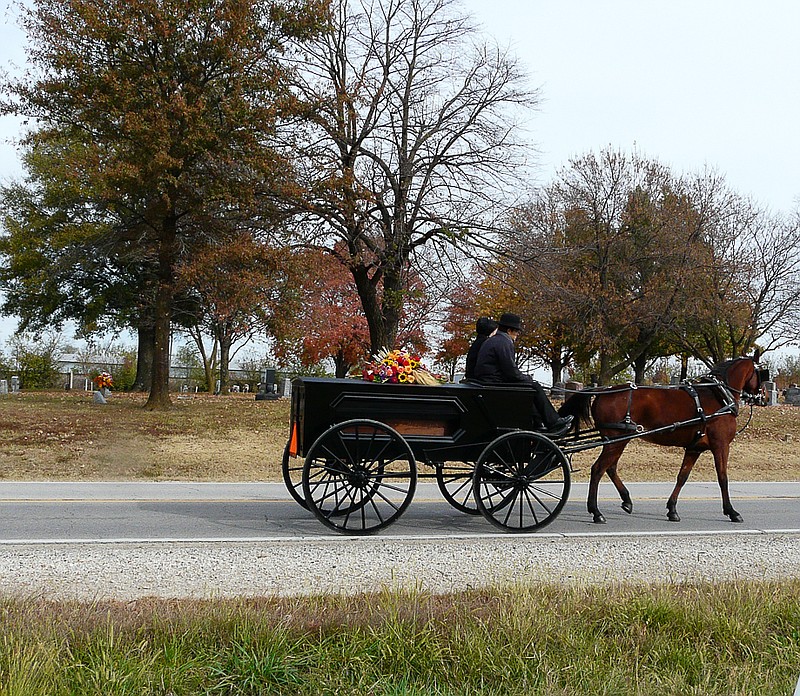 The Mennonite community celebrated the life of Donnie Flippin with his family at his funeral Friday, Oct. 30. They brought a horse and carriage from the commuinty to carry his body to its final resting place.