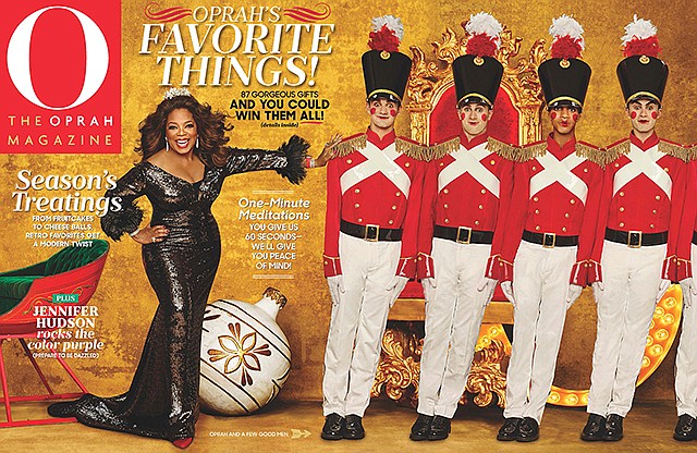 The December issue of "O, The Oprah Magazine" features former talk show host Oprah Winfrey's annual holiday list of her favorite things.