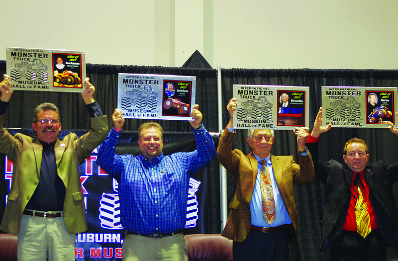 Wardsville resident Gene Patterson, left, was among four inducted into the International Monster Truck Hall of Fame last weekend.