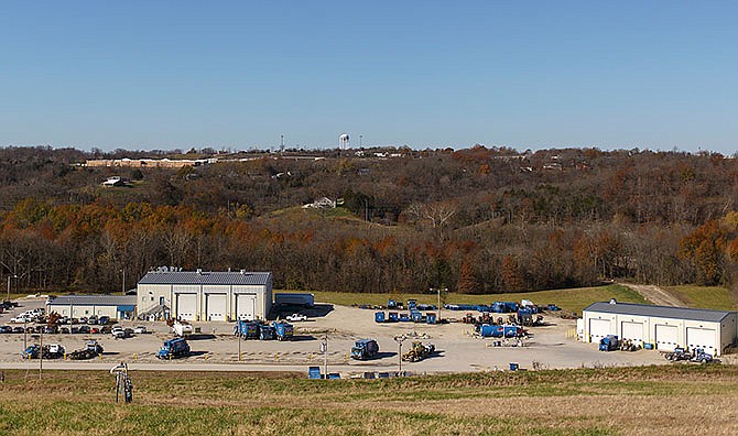 The Allied Waste main office building in Jefferson City is seen from its old landfill site.