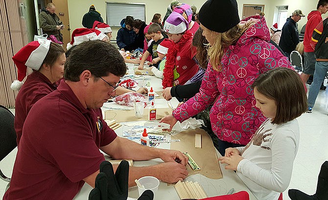 Crafts were available for children Saturday at the Eldon Community Center after the annual Christmas parade.