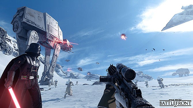 This video game image released by Electronic Arts shows a scene from "Star wars Battlefront." (Electronic Arts via AP)