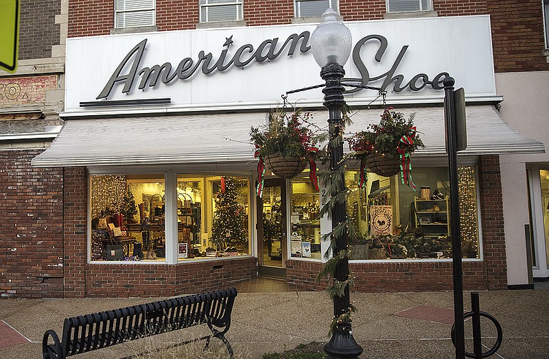 American Shoe, above, took top honors as Judges' Choice in this year's downtown holiday window contest.