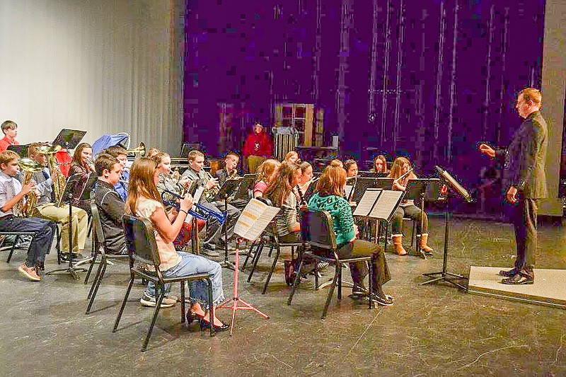 The California sixth grade band performed "Up On A Housetop," "Jolly Old St. Nick" and "Winter Triology" at the Christmas concert Monday, Dec. 7.