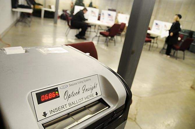 Polling is shown at City Hall in Fulton. (File photo)