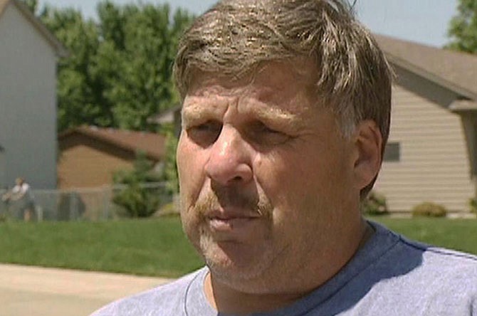 This frame grab from a video provided by KELOLAND shows Former South Dakota police chief Russell Bertram. Bertram claimed his young fiancee was shot and killed in a tragic 2009 hunting accident. But state prosecutors are saying the truth was far more sinister. Bertram is charged with first-degree murder in the death of 26-year-old Leonila Stickney and will stand trial in February 2016. (Anna Peters/KELOLAND TV via AP)