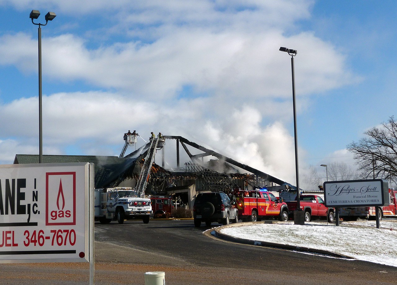 UPDATE: Fire destroys Hedges-Scott Funeral Home building Sunday