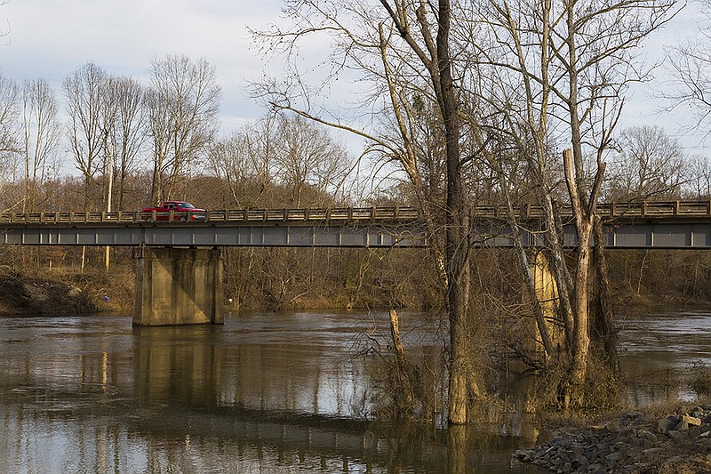 A car passes over the Little River on Highway 41 on Saturday, January 23, 2016. 