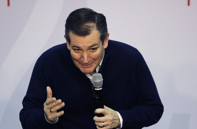 Republican presidential candidate, Sen. Ted Cruz, R-Texas, speaks at a Wednesday town hall campaign event in Henniker, New Hampshire.
