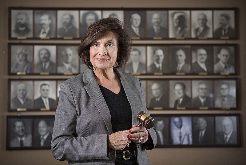 Then newly-elected Texarkana, Ark., Mayor Ruth Penney-Bell poses for a portrait at City Hall in November 2014.
