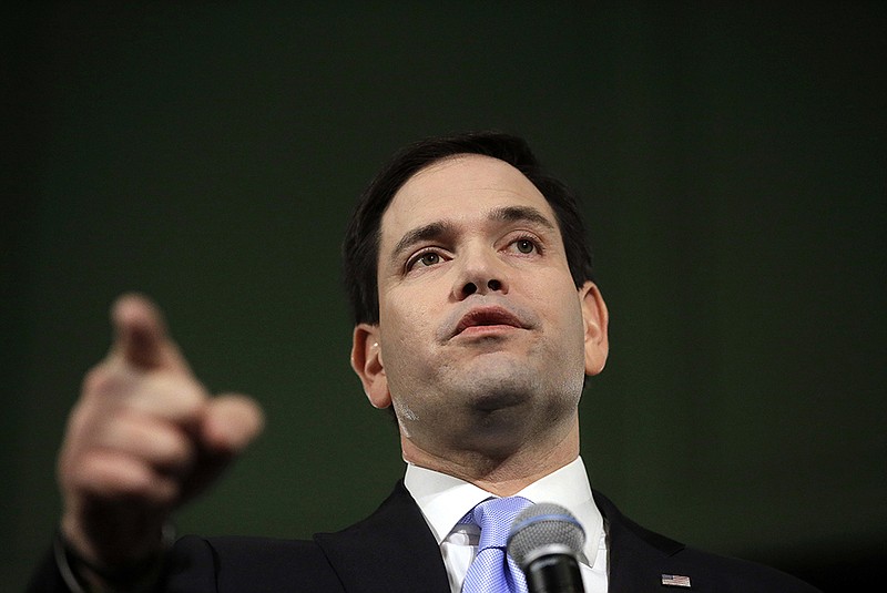 Republican presidential candidate, Sen. Marco Rubio, R-Fla., speaks during a campaign event, Tuesday, Feb. 2, 2016, in Exeter, N.H.