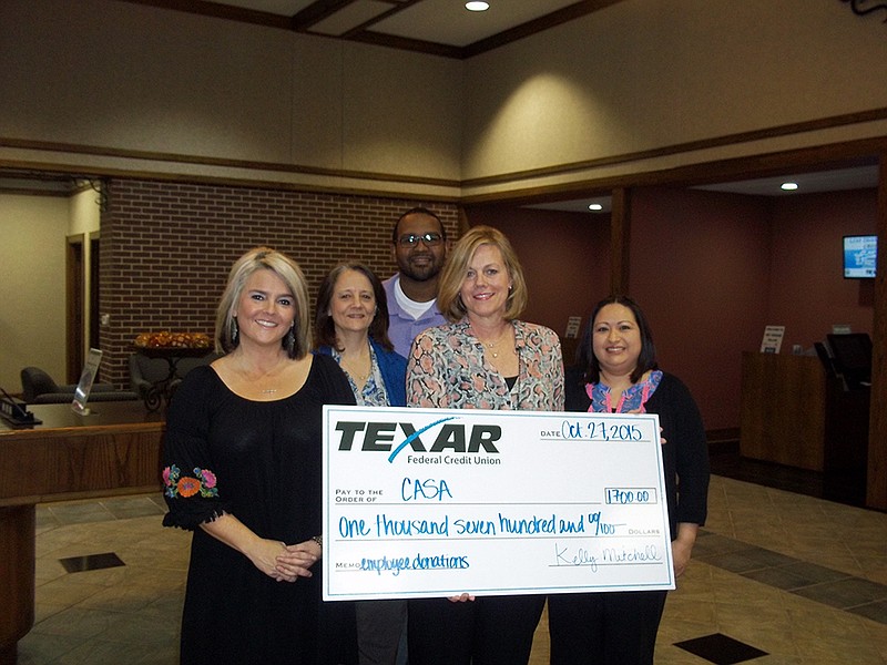 TEXAR Federal Credit Union recently donated $1,700 to Court Appointed Special Advocates. CASA provides a check and balance system to the legal proceedings regarding child abuse. It's a volunteer organization invited into the court to provide advocacy for children.