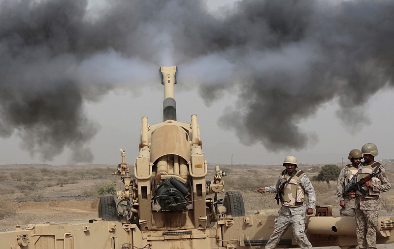 Saudi soldiers fire artillery toward three armed vehicles approaching the Saudi border in Jazan, Saudi Arabia. Saudi Arabia's offer to put boots on the ground to fight Islamic State in Syria is as much about the kingdom's growing determination to flex its might as it is about answering U.S. calls for more help from Mideast allies.