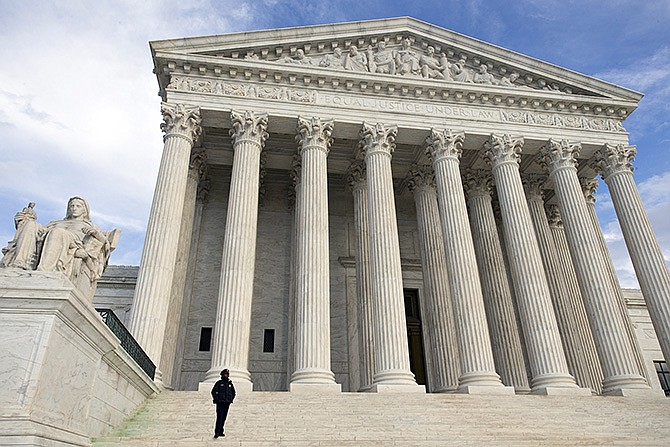 The Supreme Court is seen in Washington Wednesday as preparations are being made to honor Justice Antonin Scalia, who died over the weekend at age 79.  