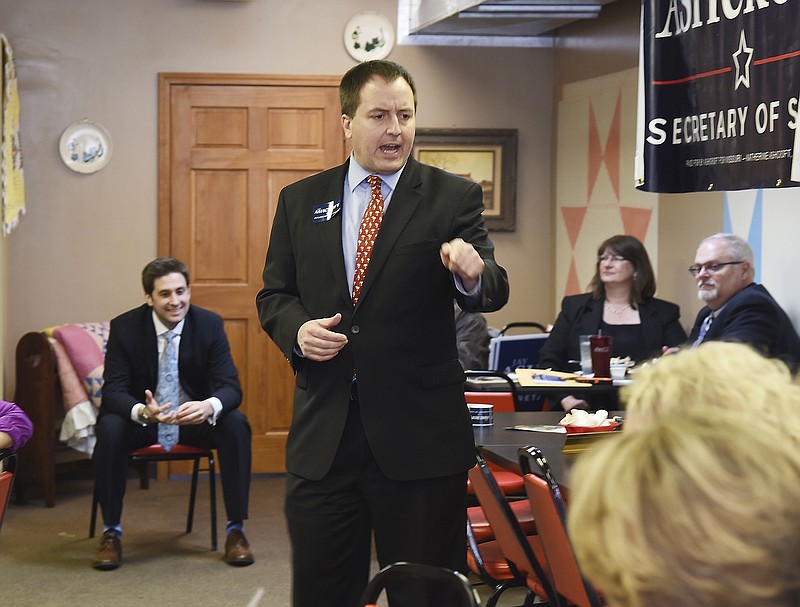 Jay Ashcroft has thrown his hat in the ring to run for Secretary of State. He spoke to supporters and people who wanted to find out more about his position on issues during a lunch Tuesday at the Downtown Diner.