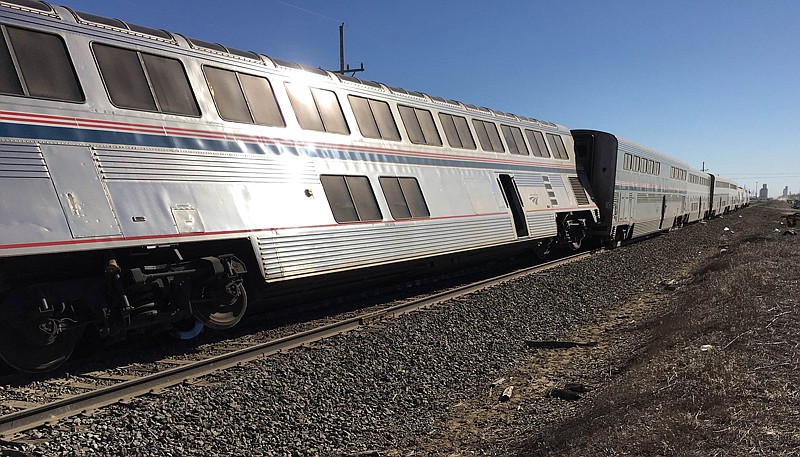 An Amtrak train derailed in southwest Kansas early Monday, March 14, 2016, injuring multiple people who were transferred to hospitals in Garden City and Dodge City, according to a release from Amtrak. The Amtrak train carrying 131 passengers derailed in rural Kansas moments after an engineer noticed a significant bend in a rail and applied the emergency brakes, an official said.