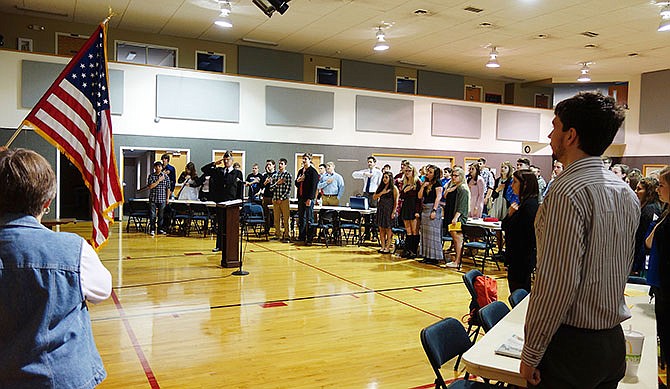 Approximately 120 students from across Moniteau County spent the day March 9 learning about county government at Moniteau County Government Day thanks to a program sponsored by the American Legion. Activities began with the posting of the colors and reciting "The Star Spangled Banner" at the California First Baptist Church gymnasium.