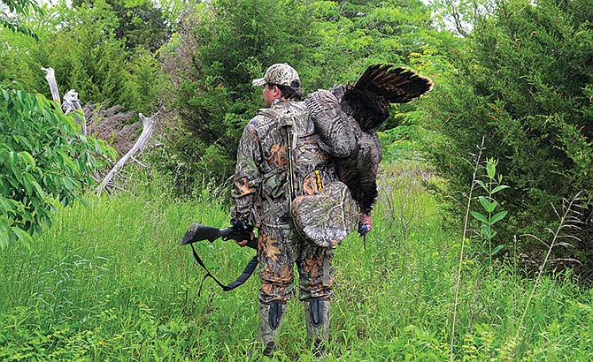 Good camouflage, a few calls and an accurate shotgun are all you need to tackle turkey hunting.