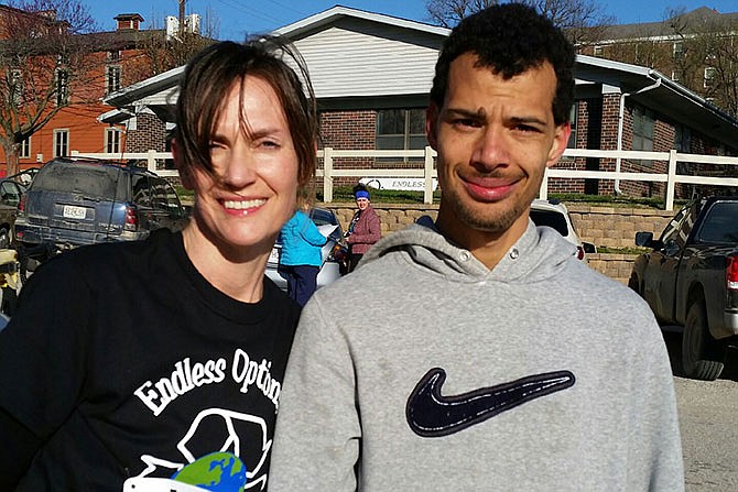 Carrie Couch is pictured here with her brother, Jon Gerlach, after running a 5K together in March in Fayette. Carrie recently donated a kidney to her brother Chris in December.