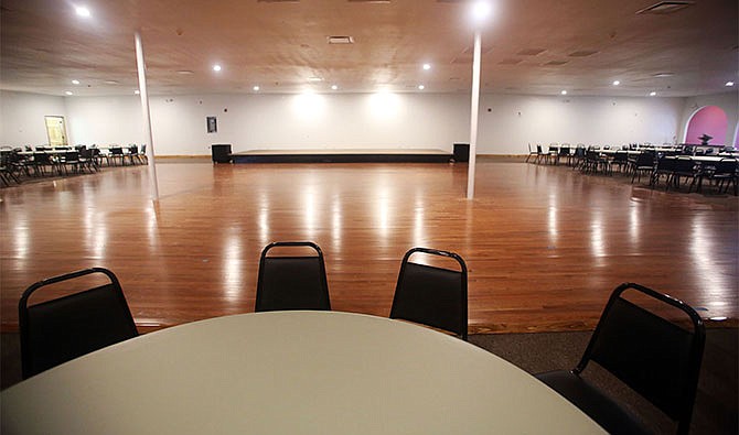 Pictured is the newly finished dance floor of Windstone Entertainment Center in Jefferson City. The entertainment center will feature four bathrooms, a shower, a washer and dryer, a kitchen, a bar and a large dance floor. The centerâ€™s public grand opening is June 16 and will cater to weddings, private club events, birthdays, holidays and private parties.