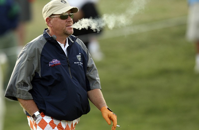 John Daly walks in the fairway during a 2009 tournament in Sydney, Australia.