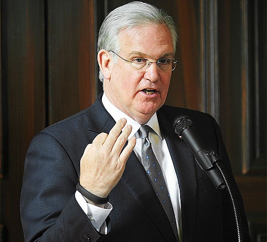 In this February 2015 file photo, Missouri Gov. Jay Nixon addresses the media.