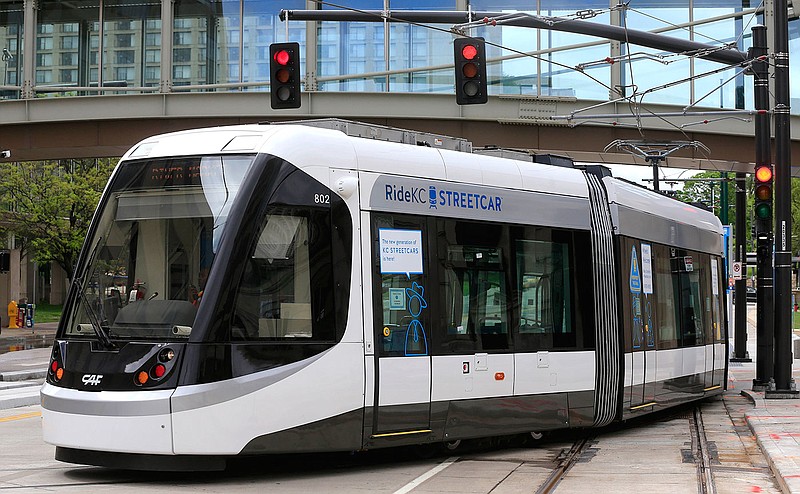 A streetcar takes a practice run along Main Street in Kansas City. A city that once had one of the nationâ€™s largest streetcar networks is preparing to launch smaller, modern version that supporters say will shape development for years to come. Kansas City is celebrating the opening of its 2.2-mile streetcar line today.