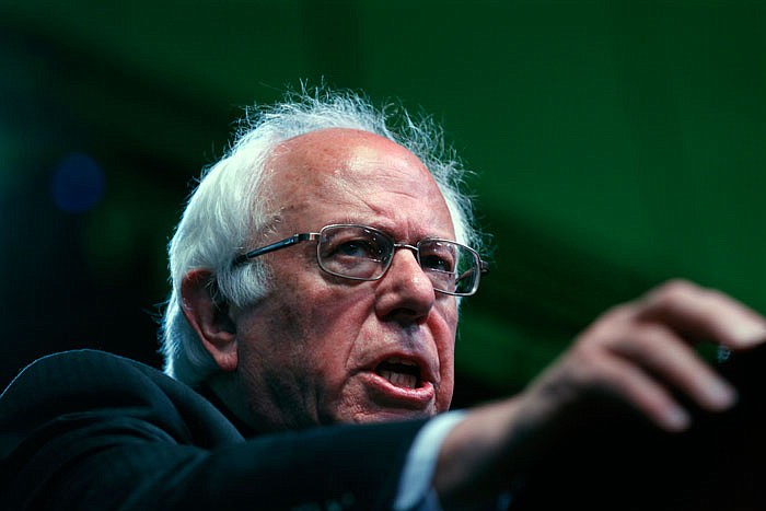 Democratic presidential candidate, Sen. Bernie Sanders, I-Vt. speaks at a campaign rally, Monday, May 9, 2016, in Atlantic City, N.J. 