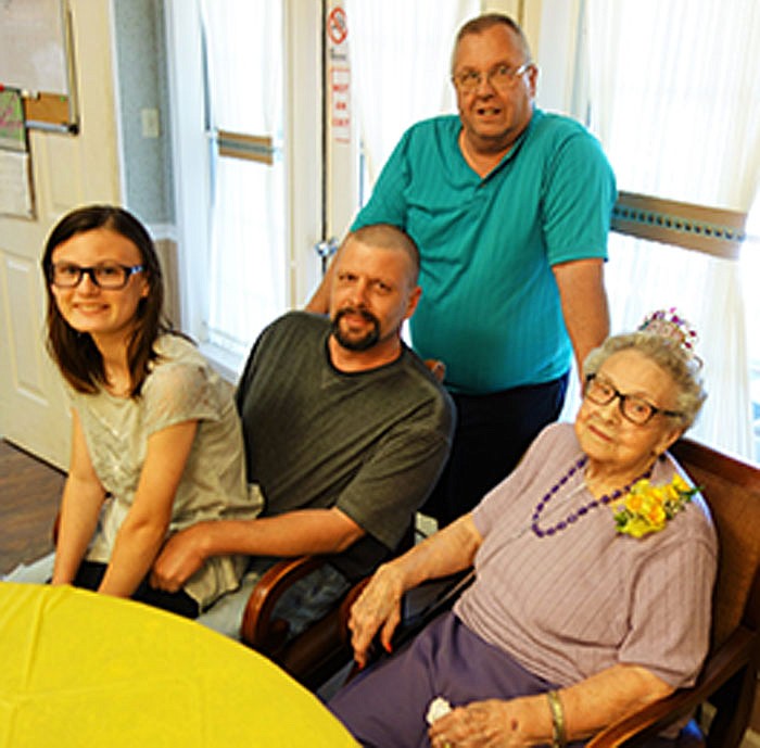 Shirley Drinkard poses with her family Billie Drinkard (left), James "Jed" Drinkard and Ed Drinkard.